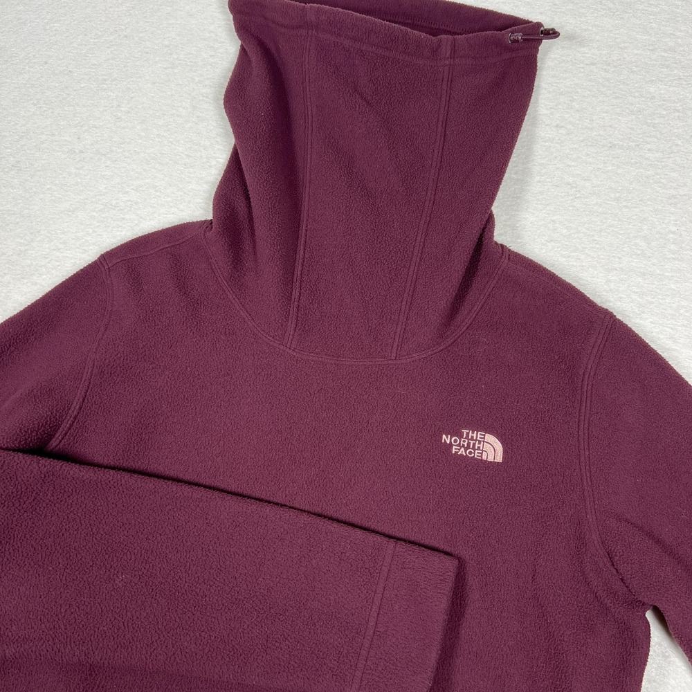 The North Face Fleece Sweater Womens Medium Burgundy Funnel Neck Pullover